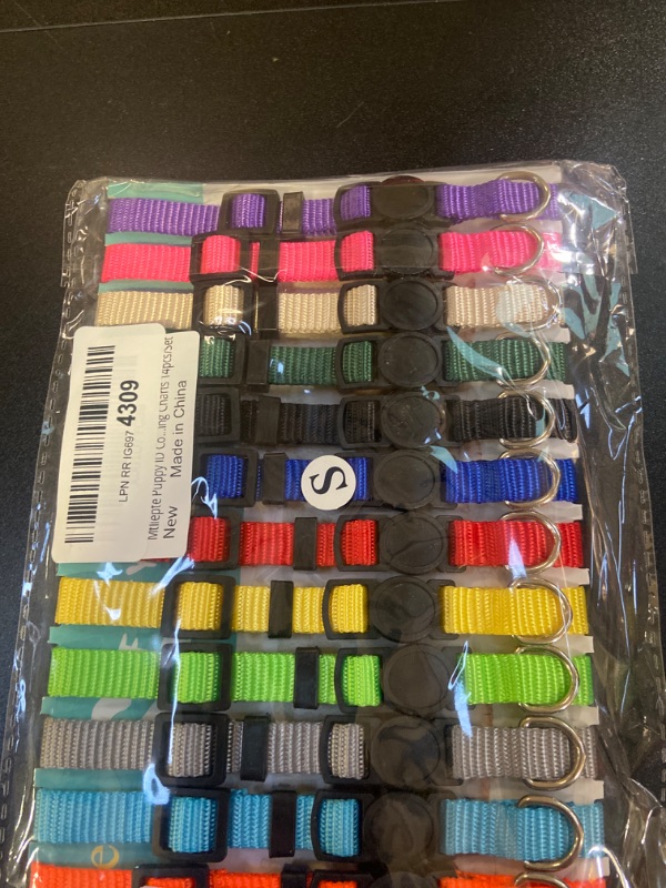 Photo 2 of 14 PCS Puppy ID Collars Nylon Soft Identification Colorful Adjustable Breakaway Safety Whelping Litter Collars for Pups with Record Keeping Charts 14pcs/Set