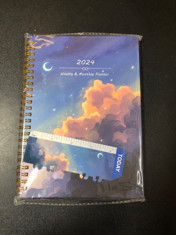 Photo 2 of 2024 Planner - 2024 Weekly & Monthly Planner, Jan.2024 - Dec.2024, 6.4" x 8.5", Planner/Calendar 2024 with Bookmark Ruler, Inner Pocket, Hardcover, Thick Paper, Twin-Wire Binding