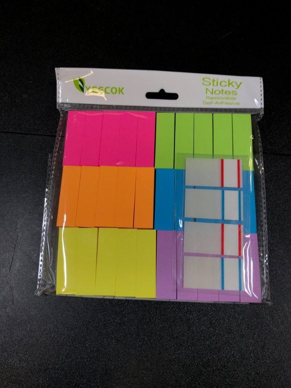 Photo 2 of (30 Pack) Sticky Notes 1/2 x 2-Inches, 6 Colors Post Self Page Markers Pad Its, Bright Colors Sticky Notes for Office, Home, School, Meeting, 3000 Sheets Total.