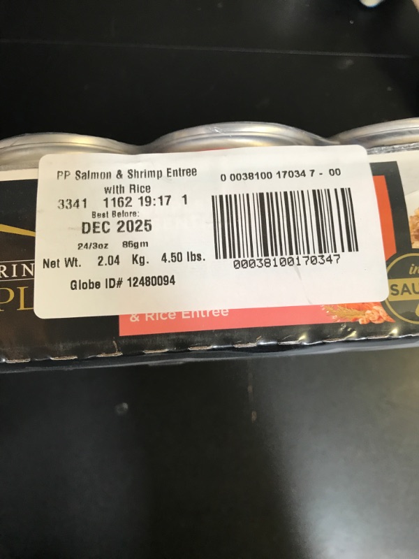 Photo 2 of (24 Pack) Purina Pro Plan Pate Gravy Wet Cat Food COMPLETE ESSENTIALS Salmon Shrimp & Rice Entree in Sauce 3 Oz. Pull-Top Cans EXP DEC 2025
