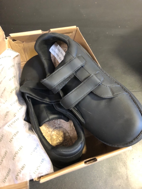 Photo 2 of 1TAZERO Diabetic-Shoes for Men-Wide Width-Walking with Swollen-Feet - Wide Shoes for Men Comforts Orchopedic Dress Leather Kitchen Nurses Non-Slip Oil-Resistant Shoes Black 13