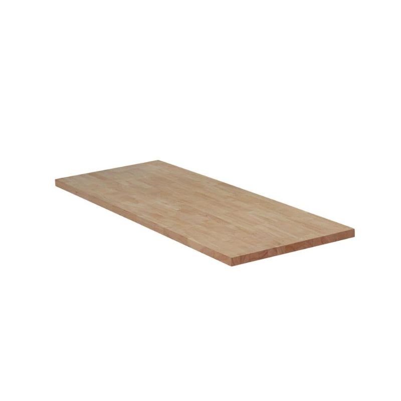 Photo 1 of 6 Ft. L X 25 in. D Unfinished Hevea Solid Wood Butcher Block Countertop with Square Edge