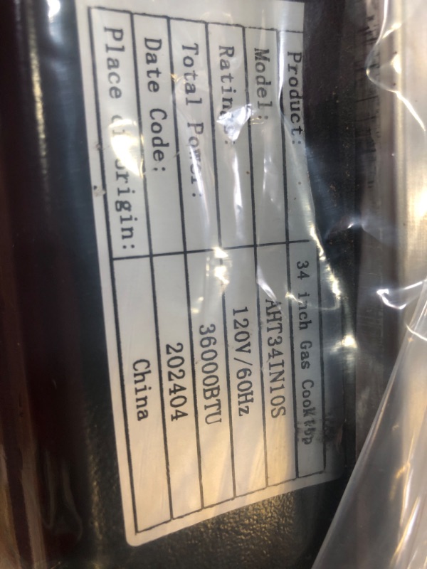 34 in. 5Burners Gas Cooktop in Stainless Steel with Propane Gas