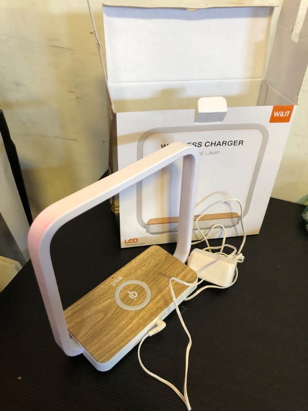 Photo 2 of WILIT Bedside Lamp with Qi Wireless Charger, A13 Table lamp 3 Step Dimmable Touch Control Desk Lamp for for Living Room, Bedroom, Kids Room.