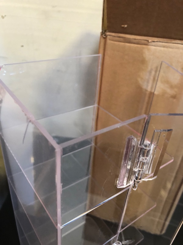 Photo 1 of ZENFUN 5 Layers Acrylic Belt Organizer, Square Stackable Belt Storage Box Clear Display Case Vanity Organizer for Watch, Hair Accessories, Jewelry, Closet and Drawer