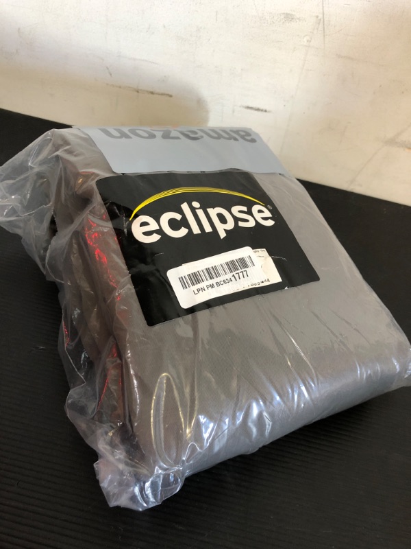Photo 1 of Eclipse Langley Solid Tripleweave Room Darkening Rod Pocket Window Curtains (2 Panels), 52 in x 84 in, Grey