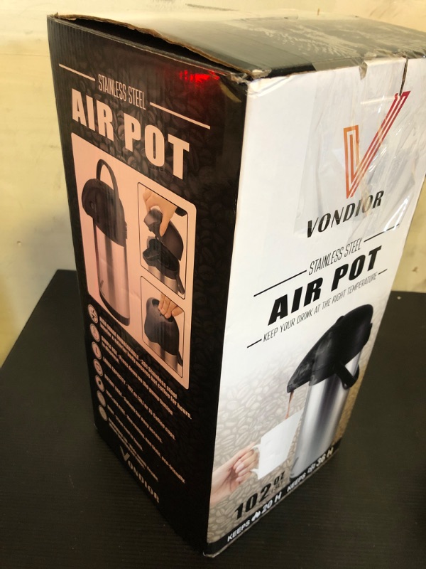 Photo 1 of Airpot Coffee Dispenser with Pump - 102 oz Insulated Stainless Steel Coffee Carafe - Thermal Beverage Dispenser - Thermos Urn for Hot/Cold Water, Party Chocolate Drinks 1Pcs 102oz - 3L