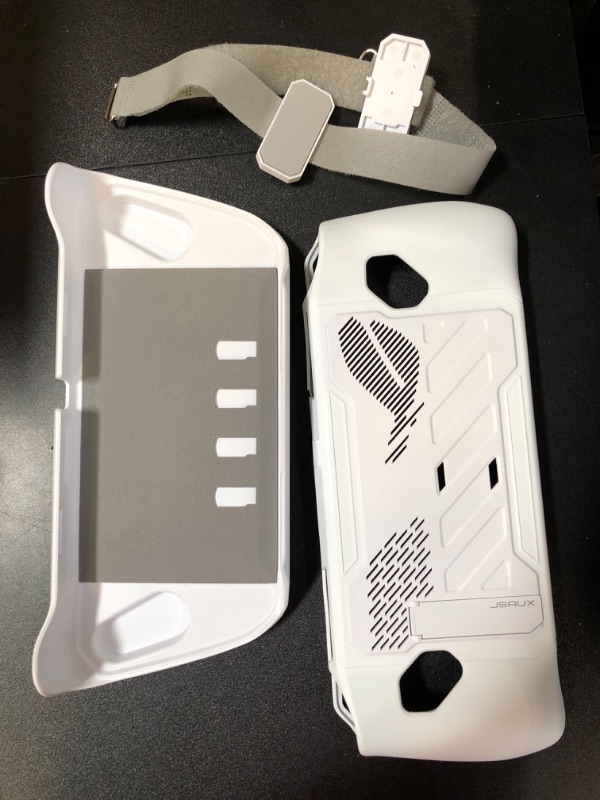 Photo 1 of JSAUX ModCase for ROG Ally with Detachable Front Shell, Protective Case, Metal Bracket and Strap Compatible with ASUS ROG Ally Accessories Basic Set-White PC0109