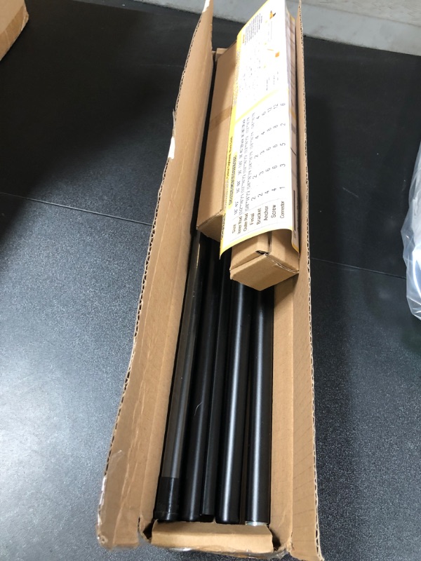 Photo 2 of 2 Pack Black Curtain Rods 28 to 48 Inches(2.3-4 Feet),5/8 inch Splicing Drapery Rods with Cuboid Style Design,Small Curtain Rods Set,Size: 18''-45'',Matte Black