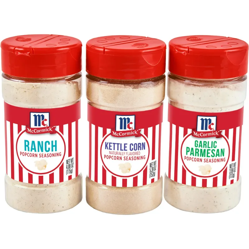 Photo 1 of Mccormick Popcorn Seasoning Variety Pack (Garlic Parmesan, Ranch, And Kettle Corn), 3 Count 