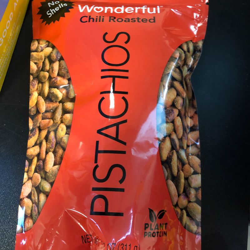 Photo 1 of Wonderful Pistachios No Shells, Chili Roasted Nuts, 11 Ounce Resealable Bag, Protein Snacks, Gluten Free, Healthy Snacks for Adults Chili Roasted 11 Ounce (Pack of 1) JAN 2024