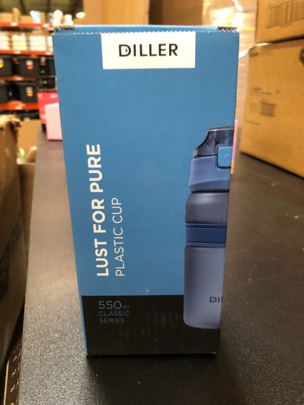 Photo 2 of Diller Water Bottle with Straw BLUE