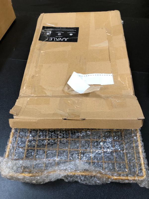 Photo 1 of Juvale Gold File Organizer - Wire Paper Tray for Letters, Mails, Office Desk Supplies (12.7x10x2.7 Inch)