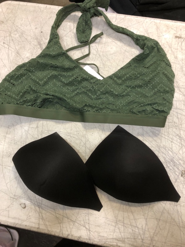 Photo 1 of Green Bikini Top with Removable Pads 22W