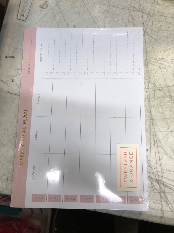 Photo 2 of Sweetzer & Orange Weekly Meal Planner and Grocery List Magnetic Notepad. Pink 10x7” Meal Planning Pad with Tear Off Shopping List. Plan Weekly Menu Food for Weight Loss or Dinner List for Family!