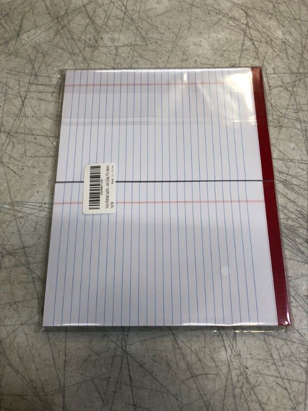 Photo 2 of Nichela 5x8 Legal Pads 4 Pack of Note Pads 25 Lines Notepads 30 Sheets Each Legal Writing Pads 80gsm Thick Paper Perfect for School, Work, and Home - Red Border Design with Blue Horizontal Line
