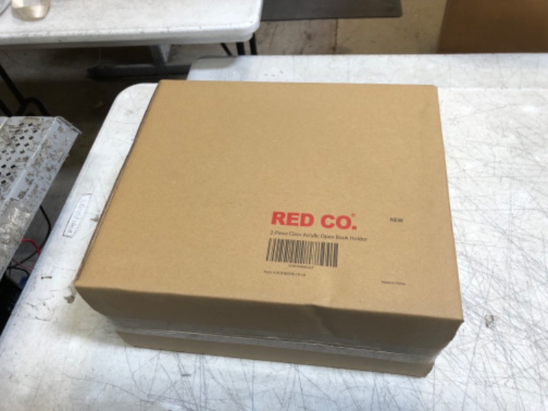 Photo 1 of Red Co. Clear Acrylic Book Holder 2 Piece Reading Display Stand for Open and Closed Books, Magazines, Textbooks 19” x 10” x 3.8”