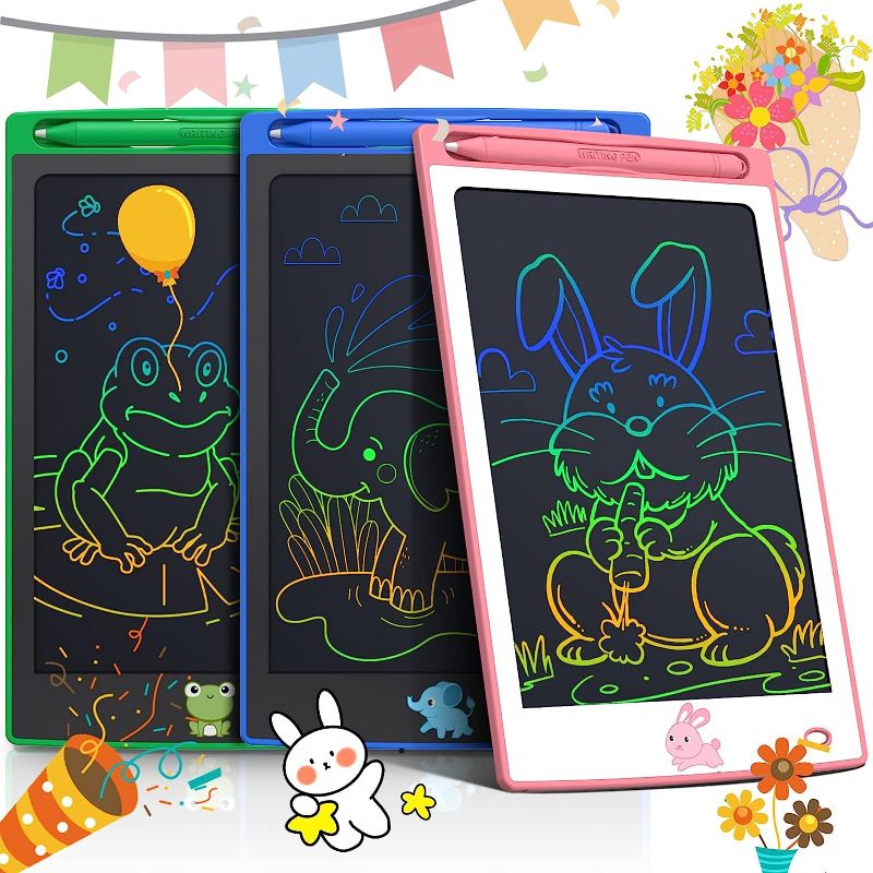 Photo 1 of  BAVEEL 3 Pcs in 1 Pack LCD Writing Tablets for Kids, Toddler Toys Gifts for Age 2 3 4 5 6 Girls Boys Birthday Christmas. 8.5 Inch Doodle Pad Drawing Tablet for Class & Travel & Home. Blue/Green/Pink

