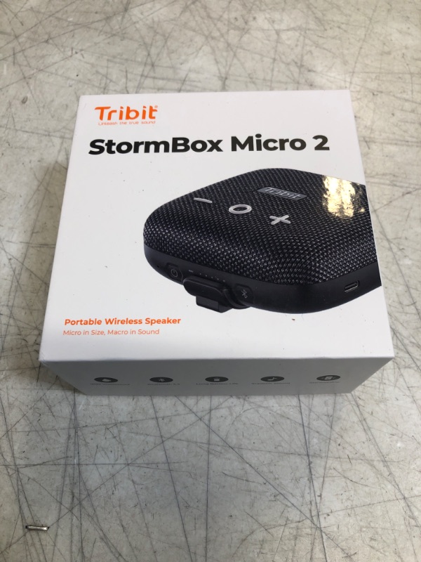 Photo 3 of Tribit StormBox Micro 2 Portable Speaker: 90dB Loud Sound Deep Bass IP67 Waterproof Small Speaker Built-in Strap, 12H Playtime Long Battery Powerbank for Outdoor Camping Biking, 120ft Bluetooth Range Black