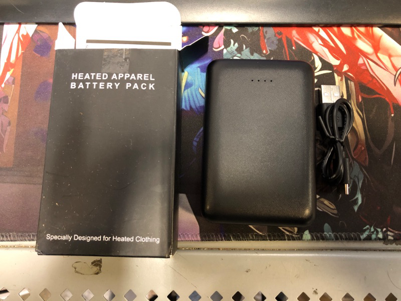 Photo 1 of 5V 2A Rechargeable Battery for Heated Vest Heated Jackets Heated Hoodies 10000mAh Battery Pack for Men Women (No DC port, Not suit for 7.4v Heated Clothing)