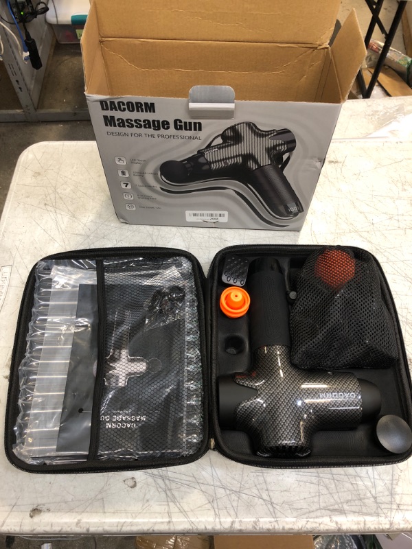 Photo 2 of DACORM Massage Gun, Percussion Muscle Massage Gun for Athletes, Handheld Deep Tissue Massager, Super Quiet Portable Electric Sport Massager of Y8 Pro Max. (Carbon-15 Heads) Astral Carbon