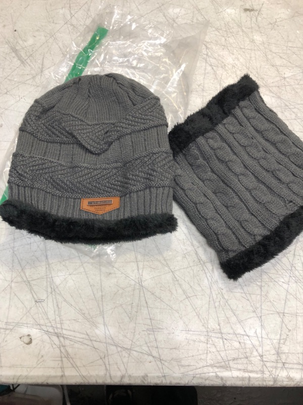 Photo 1 of 2pcs Grey Beanie Set 