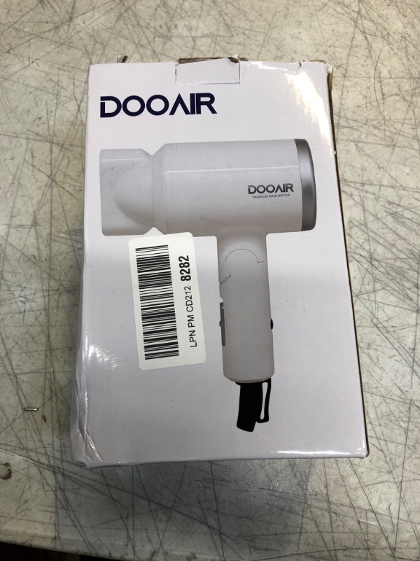 Photo 3 of DOOAIR Mini Portable Travel Hair Dryer,Dual Voltage Lightweight Blow Dryer with EU Plug,1875W Professional Hairdryer with Folding Handle ,Concentrator Attachment Hair Dryer for Women Men (white)