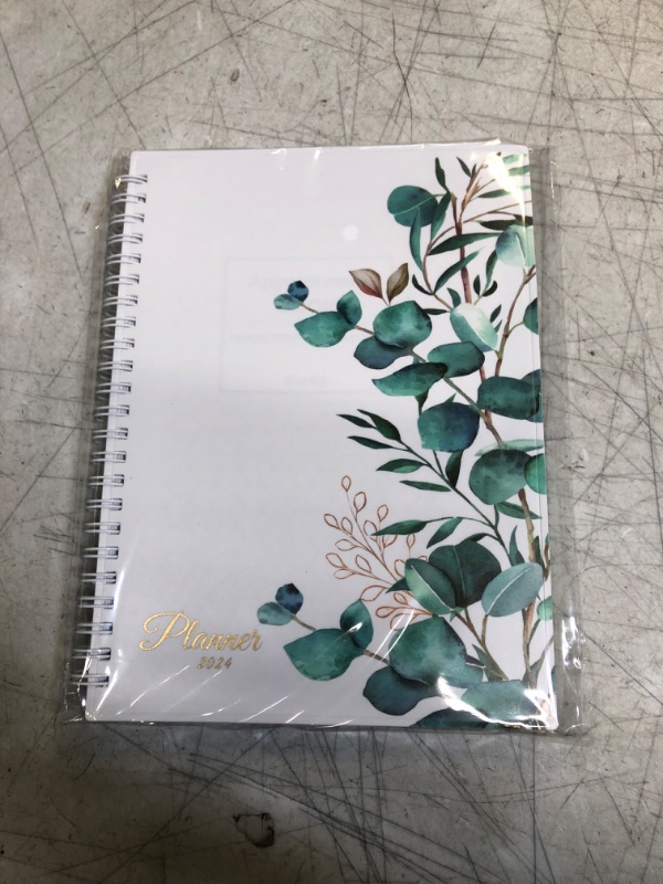Photo 2 of SUNEE 2024 Appointment Book, Quarter-Hourly, Weekly & Monthly - from January 2024 - December 2024, 6.4"x8.3" Weekly Planner, Flexible Cover, Note Pages, Pockets, Bookmark,Spiral Binding, Greenery 6.4"x8.3" Greenery
