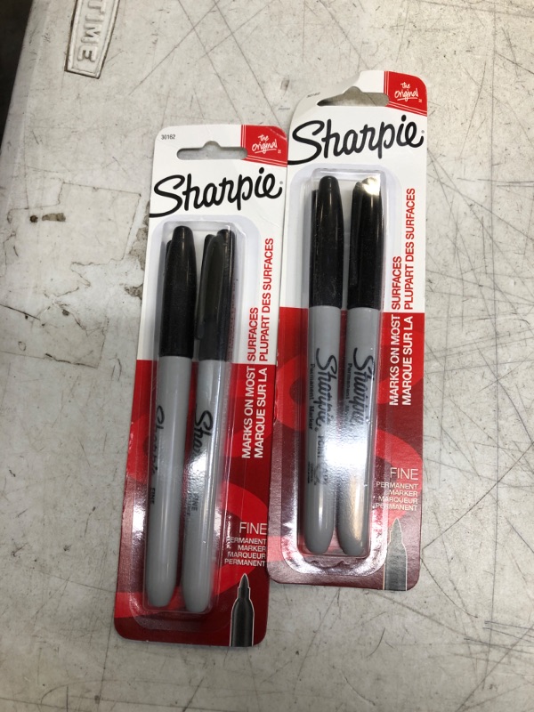 Photo 2 of Sharpie Permanent Markers Fine Point Black 2 Count (PACK OF 2)