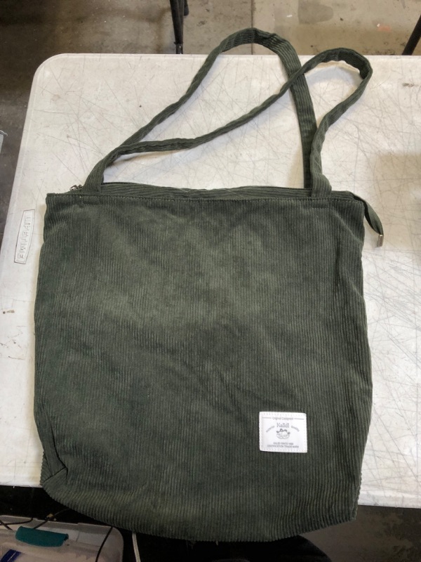 Photo 1 of Green Corduroy Tote Bag 