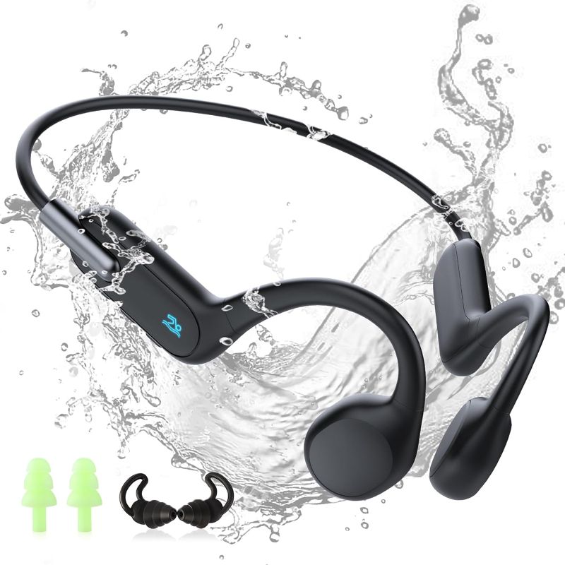 Photo 1 of HIFI WALKER Bone Conduction Headphones IPX8 Waterproof MP3 Player Swimming Headphones Underwater Music Player 32GB, Open-Ear Wireless Bluetooth 5.3 Earbuds with Mic for Running, Cycling, Swimming

