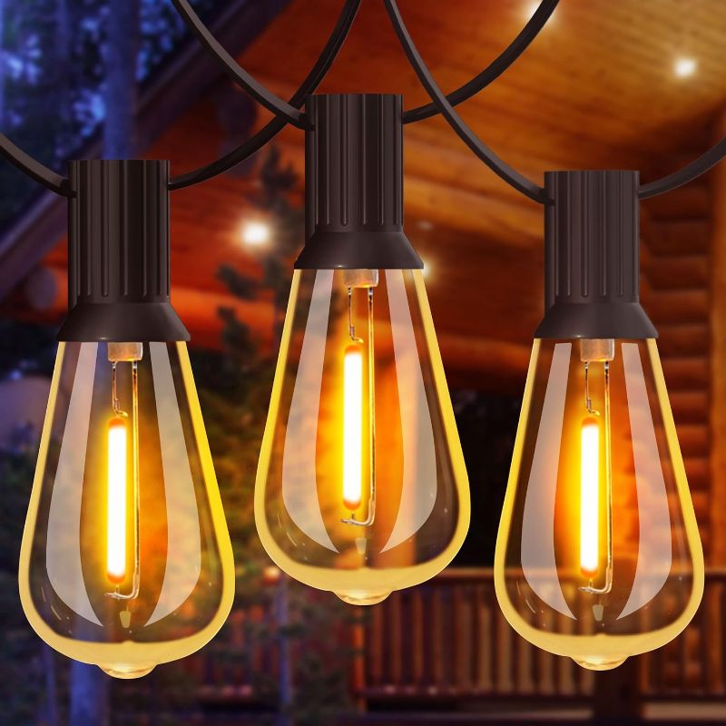 Photo 1 of 120FT Vintage Edison Bulb LED String Lights - Waterproof, Shatterproof Patio Lights for Backyards, Patios, Bistros - Dimmable, Connectable
