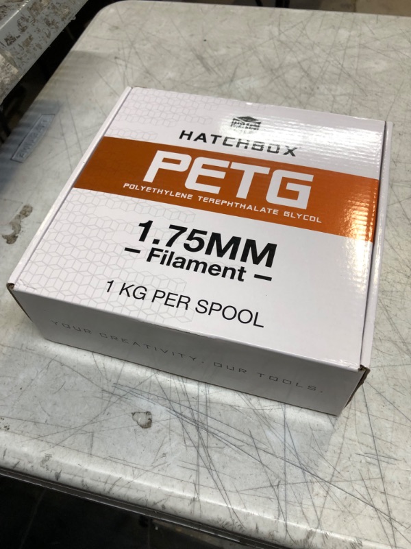 Photo 3 of HATCHBOX 1.75mm Natural PETG 3D Printer Filament, 1 KG Spool, Dimensional Accuracy +/- 0.03 mm, 3D Printing Filament