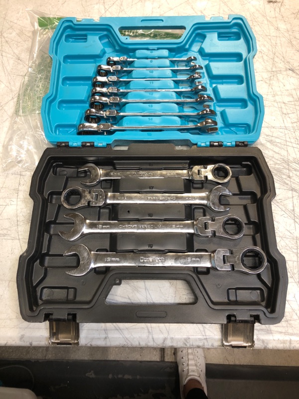 Photo 2 of +++MISSING 1 PC+++ DURATECH 6-Piece Extra Long Flex-Head Ratcheting Wrench Set & 12-Piece Ratcheting Wrench, Metric, CR-V Steel
