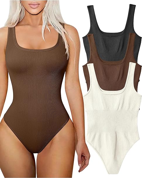 Photo 1 of 3 PACK BODYSUITS (BLACK, DARK BROWN, BROWN) SIZE L