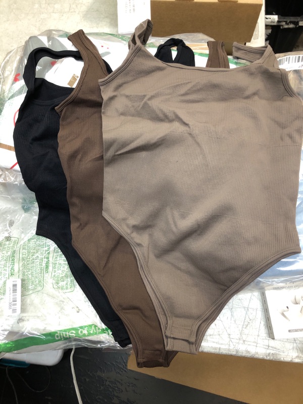 Photo 1 of 3 PACK BODYSUITS (BLACK, DARK BROWN, BROWN) SIZE L