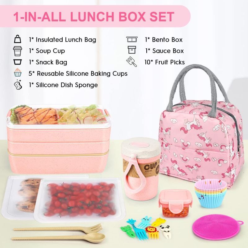 Photo 1 of +++USE STOCK PHOTO AS REFERENCE+++ JIJOE 27 PCS BENTO BOX LUNCH BOX KIT 