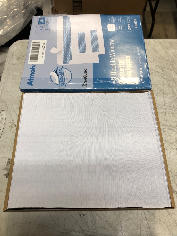 Photo 2 of 500#9 Double Window SELF Seal Security Envelopes - for Invoices, Statements & Documents, Security Tinted - Size 3-7/8 x 8-7/8-24 LB - 500 Count (30139) 500 Count Self-Seal