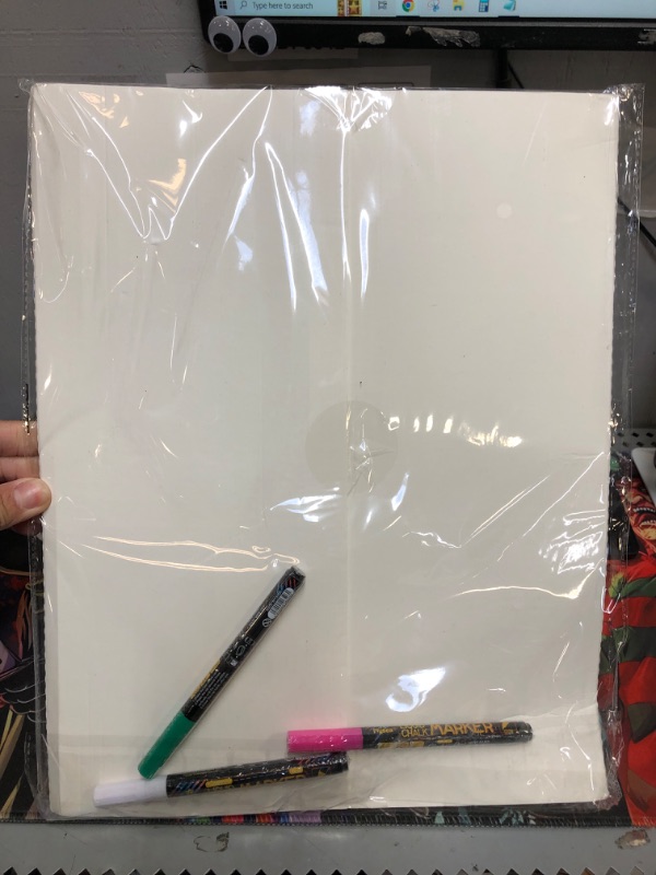Photo 1 of Clear Dry Erase Chore Chart for Fridge. Reusable Transparent Chore Chart Sticks to Wall and Glass (Any Smooth Surfaces). 3 Neon Bright Liquid Chalk Markers Included!