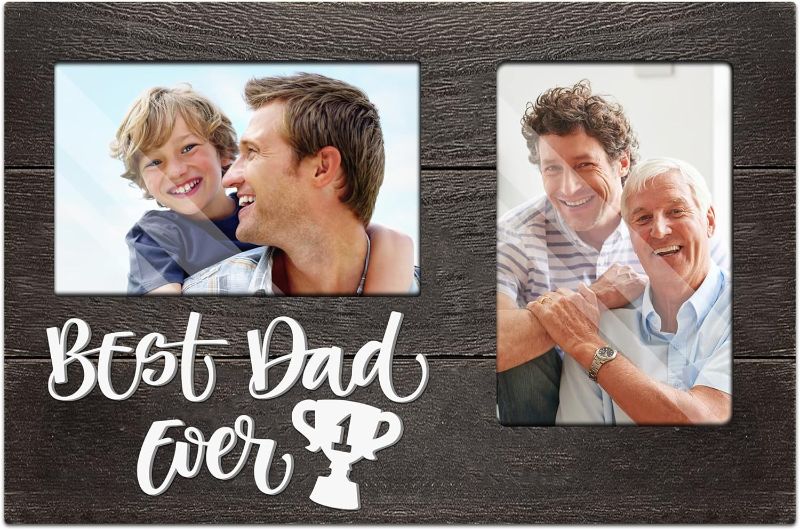 Photo 1 of Gifts for Dad Fathers Day, Dad Gifts from Son, 3D Best Dad Ever Gift Photo Frame – Dad Birthday Gift from Wife, Gifts for Dad Who Wants Nothing,Holds 2 4x6 Inches Photos

