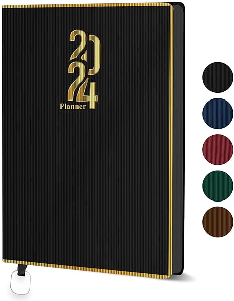 Photo 1 of Ymumuda 2024 Planner, Weekly Monthly Planner 2024, 8.25"×5.85", 12 Months, JAN.2024 to DEC.2024, School Planner with Premium Thick Paper, Perfect for School Work Office,