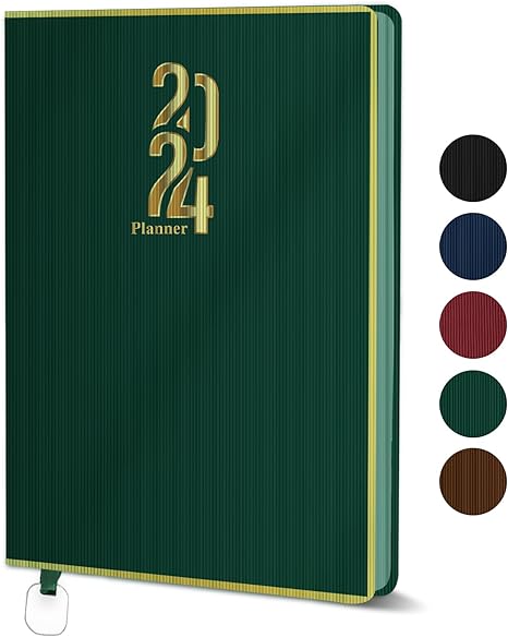 Photo 1 of Ymumuda 2024 Planner, Weekly Monthly Planner 2024, 8.25"×5.85", 12 Months, JAN.2024 to DEC.2024, School Planner with Premium Thick Paper, Perfect for School Work Office,