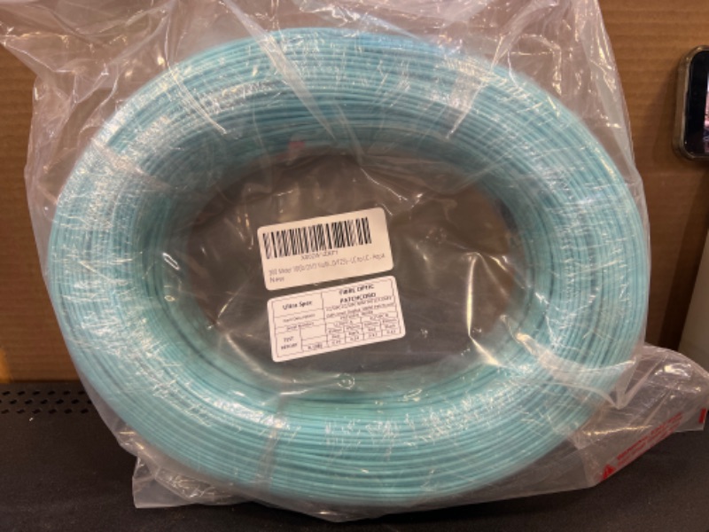Photo 2 of 300 Meter 10Gb OM3 Multimode Duplex Fiber Optic Cable (50/125) - LC to LC - Aqua