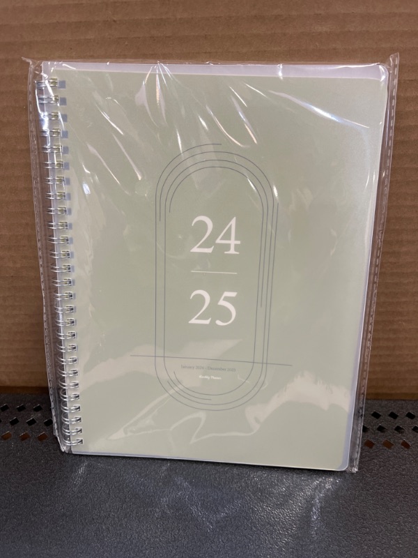 Photo 2 of Monthly Planner 2024-2025, Calendar 24 Months Planner with Flexible PVC Cover for Home,School and Office Work, 7" x 9", Jan 2024 - Dec 2025-Green Green-B5(2024-2025)