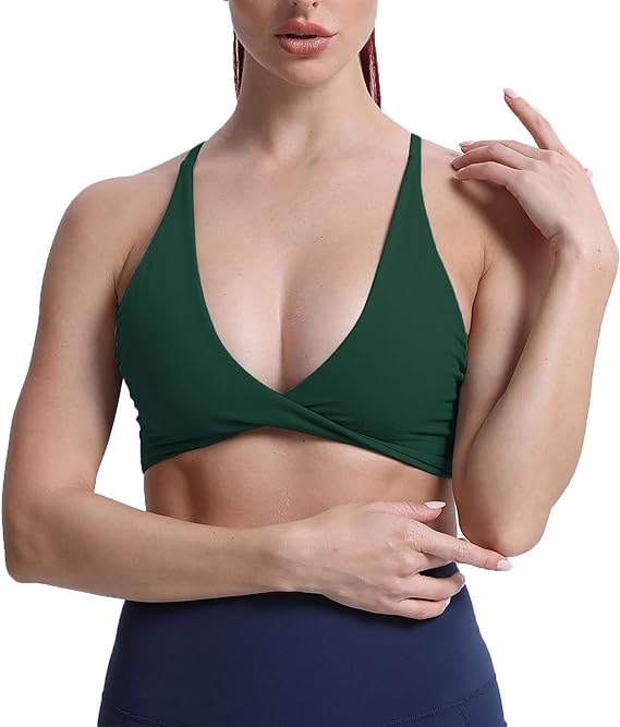 Photo 1 of STOCK IMAGE FOR REFERENCE ONLY   SIZE   SMALL Aoxjox Women's Workout Sports Bras Fitness Backless Padded Sienna Low Impact Bra Yoga Crop Tank Top