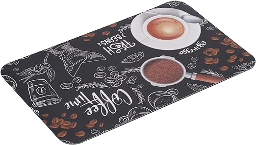 Photo 1 of IKAPE Coffee Maker Mat, Dish Drying Coffee Mats for Kitchen Counter for Coffee Bar Accessories Protects Kitchen Countertops From Spills, Stains & Scratches - Can be Machine Washable (15.8” x 23.6”)