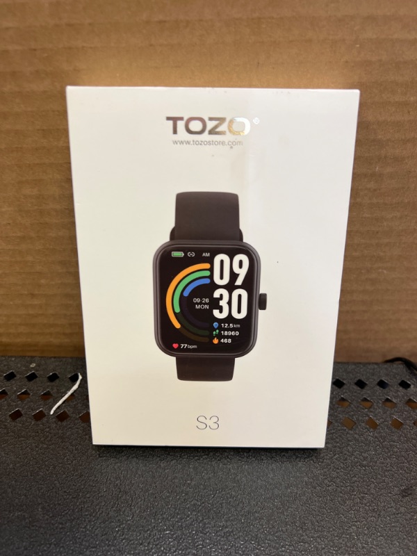 Photo 2 of TOZO S3 Smart Watch (Answer/Make Call) Bluetooth Fitness Tracker with Heart Rate, Blood Oxygen Monitor, Sleep Monitor IP68 Waterproof 1.83-inch HD Color for Men Women Compatible iPhone & Android Black