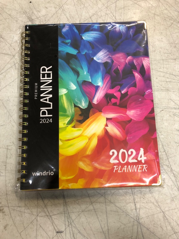 Photo 2 of Planner 2024 Daily Weekly Monthly Teacher Planner, 8.5"x11", Academic Hardcover Planner DEC 2023 to DEC 2024, 13-Month School Organizer, Spiral Notebook with Stickers, Inner Pocket, Coated Tabs Rainbow Petal LARGE: 8.5" x 11"