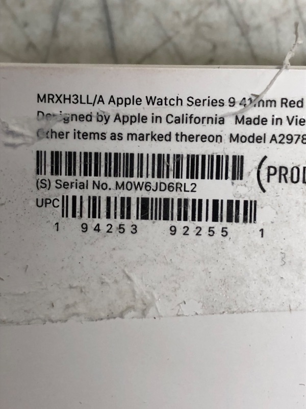 Photo 5 of Apple Watch Series 9 (GPS) 41mm (PRODUCT)RED Aluminum Case with (PRODUCT)RED Sport Band - M/L - (PRODUCT)RED
