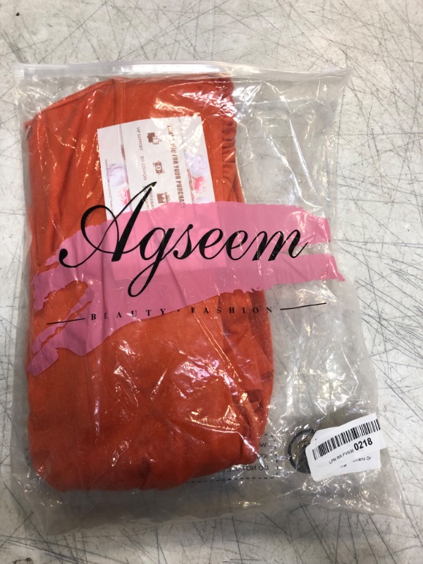 Photo 2 of AGSEEM Summer Dresses for Women 2023 Casual with Pockets Puff Sleeve V Neck Dress
Small Orange 